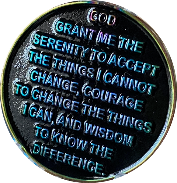 24 Hours AA Medallion Reflex Rainbow Plated Sobriety Chip