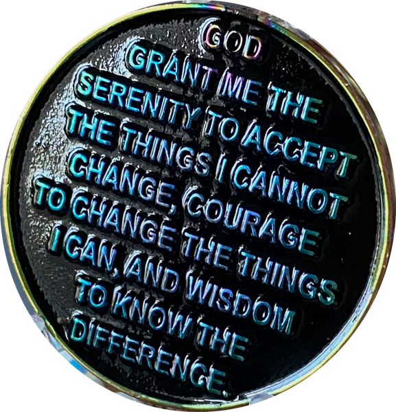 24 Hours AA Medallion Reflex Rainbow Plated Sobriety Chip