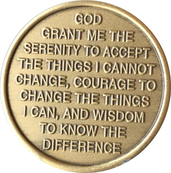 Pink Lotus Flower One Day At A Time Medallion With Serenity Prayer - RecoveryChip