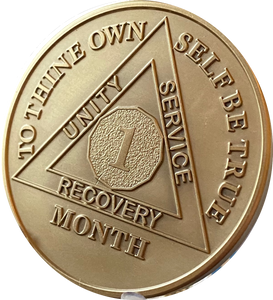 1 Month AA Medallion Large Heavy AA Bronze – 1½” Challenge Coin Size Sobriety Chip