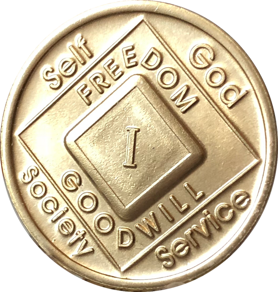 1 Year NA Bronze Medallion Official Narcotics Anonymous Clean Time Sobriety Chip