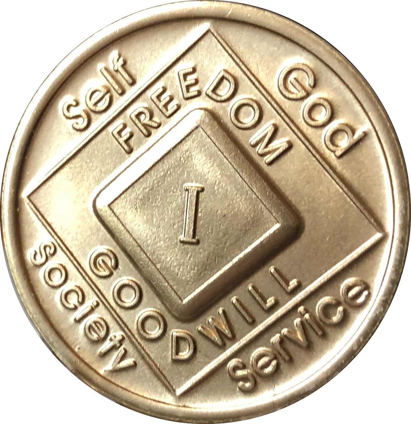 1 Year NA Bronze Medallion Official Narcotics Anonymous Clean Time Sobriety Chip