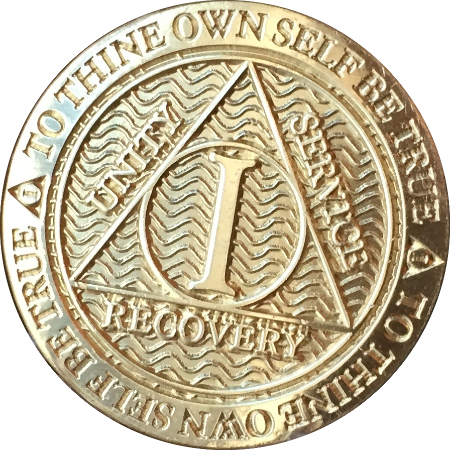 1 2 3 4 or 5 Year Reflex Bronze AA Medallion Sobriety Chip - RecoveryChip