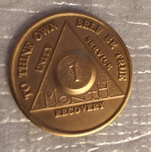 Set of 10 Alcoholics Anonymous 30 Day Recovery Coin Chip Medallion Token AA Days - RecoveryChip