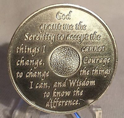 Blue & Silver Plated Any Year 1 - 65 AA Chip Alcoholics Anonymous Medallion Anniversary Coin - RecoveryChip