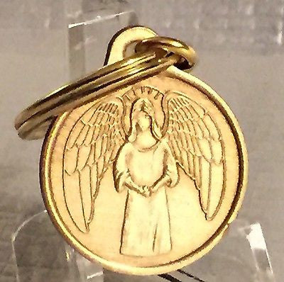 Guardian Angel Bronze Keychain Key Chain Charm He Will Command His Angels To Guard You - RecoveryChip