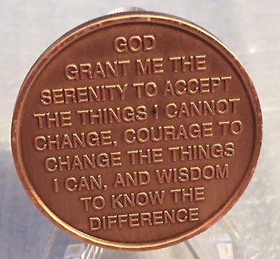 Step 4 Copper Twelve Step Medallion AA NA Recovery 12 Steps Serenity Prayer - RecoveryChip