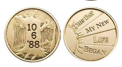 Personalized Engraved Sobriety Medallion Coin Sober Date AA NA Bronze Recovery Gift - RecoveryChip