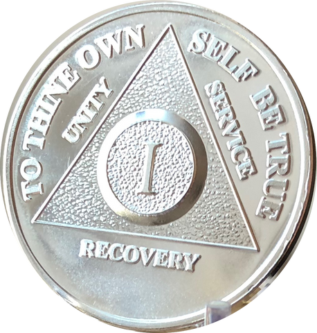 .999 Fine Silver Any Year 1 - 30 35 40 45 50 55 60 AA Alcoholics Anonymous Medallion - RecoveryChip