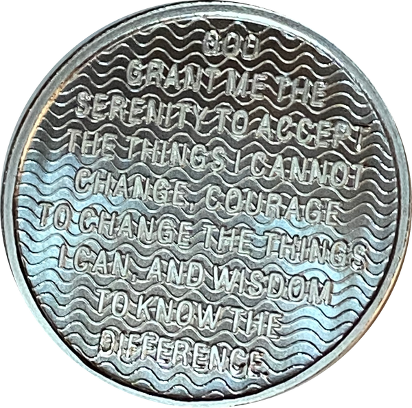 10 Year .999 Fine Silver Mirror Finish AA Medallion Recoverychip Reflex Sobriety Chip