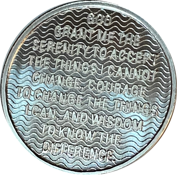 24 Hours .999 Fine Silver Mirror Finish AA Medallion Recoverychip Reflex Sobriety Chip