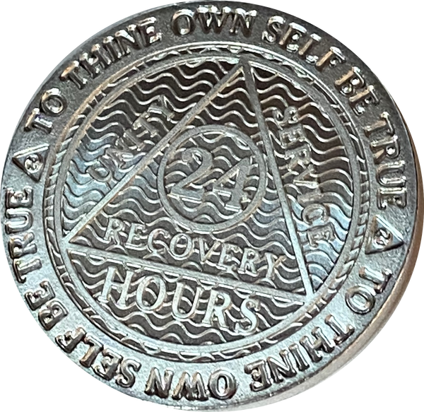 1 2 3 4 5 10 20 25 30 40 or 24 Hours .999 Fine Silver AA Medallion Recoverychip Reflex Sobriety Chip