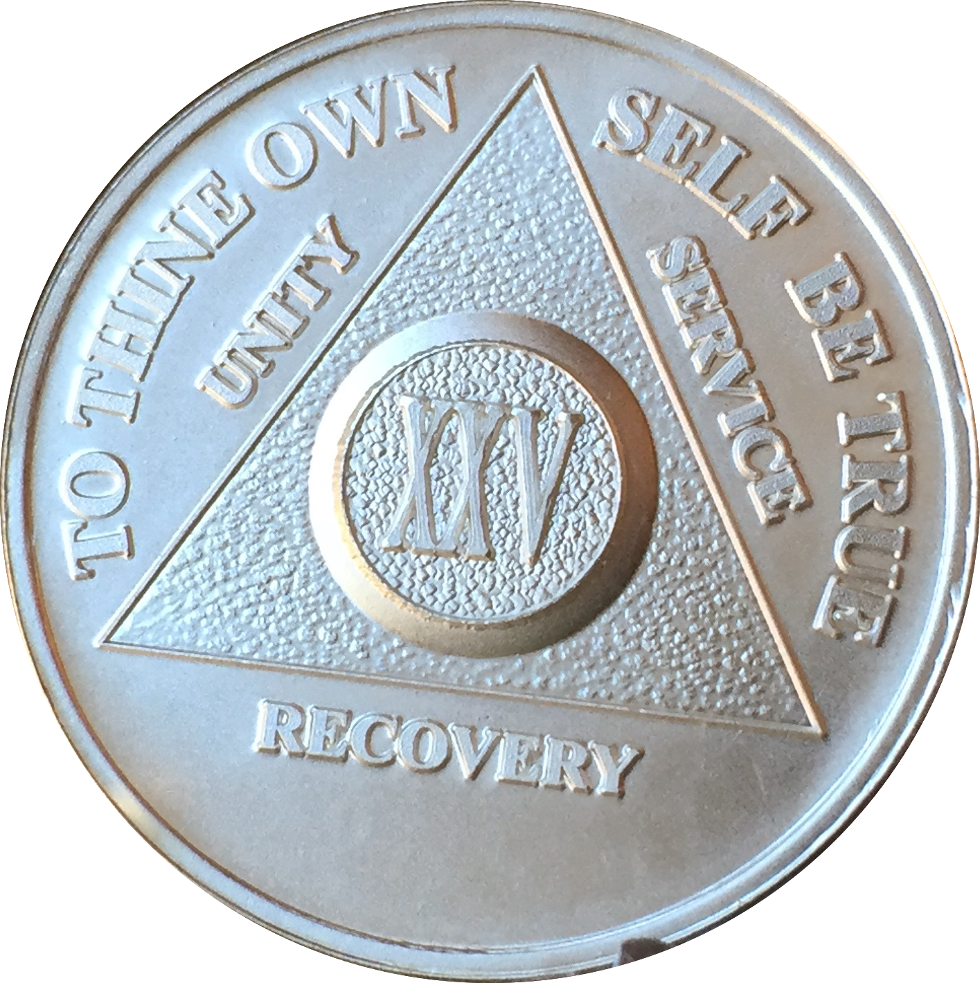 25 Year AA Medallion .999 Fine Silver Sobriety Chip