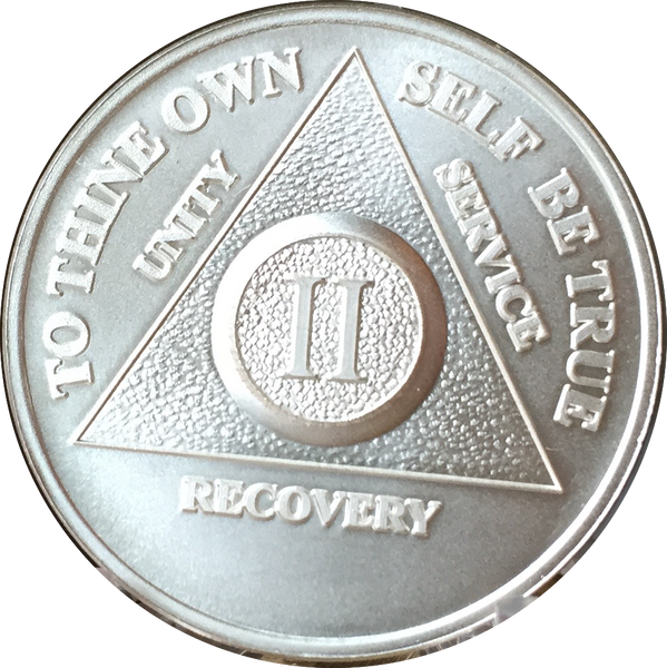 2 Year AA Medallion .999 Fine Silver Sobriety Chip