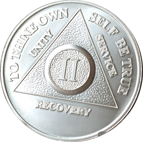 2 Year AA Medallion .999 Fine Silver Sobriety Chip