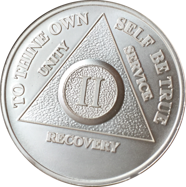 2 Year AA Medallion .999 Fine Silver Sobriety Chip