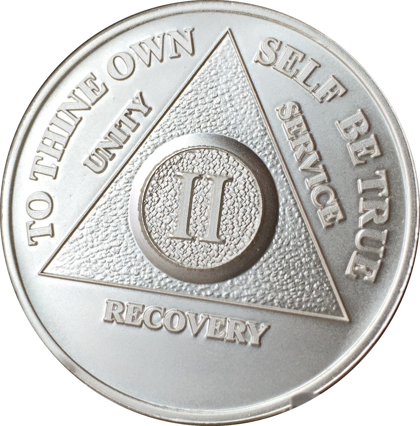 2 Year AA Medallion .999 Fine Silver Sobriety Chip