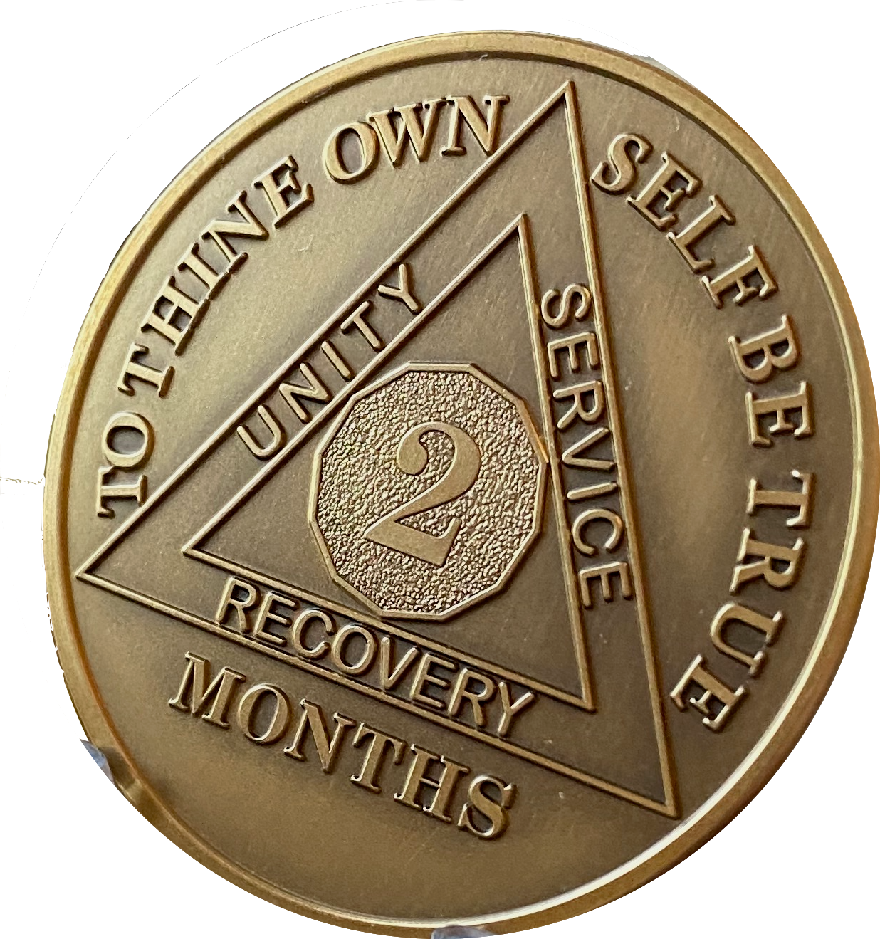 2 Month AA Medallion Large Heavy AA Bronze – 1½” Challenge Coin Size Sobriety Chip