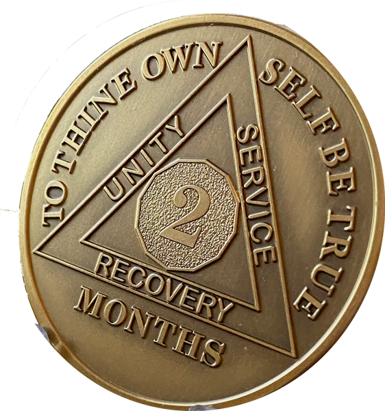 2 Month AA Medallion Large Heavy AA Bronze – 1½” Challenge Coin Size Sobriety Chip