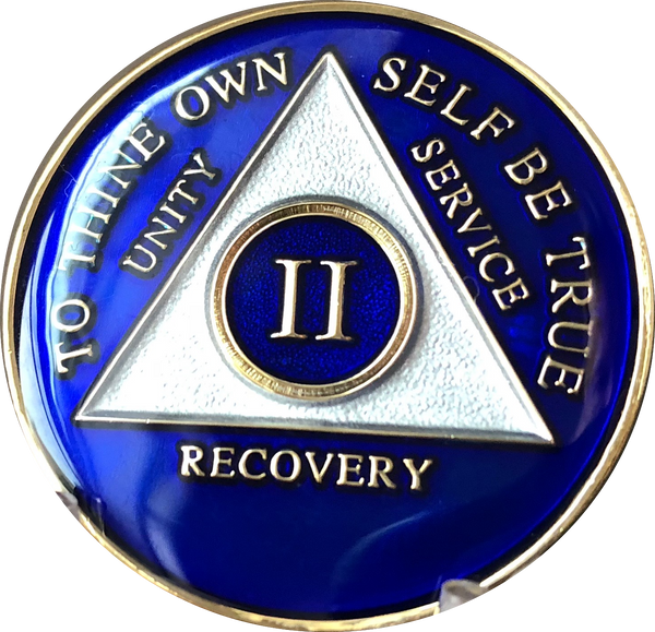 1 - 50 Year or 18 Month Blue Tri-Plate AA Medallion - RecoveryChip