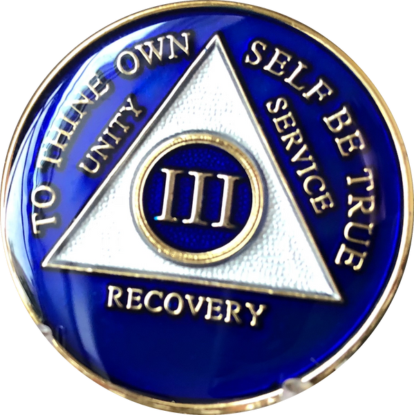 1 - 50 Year or 18 Month Blue Tri-Plate AA Medallion - RecoveryChip