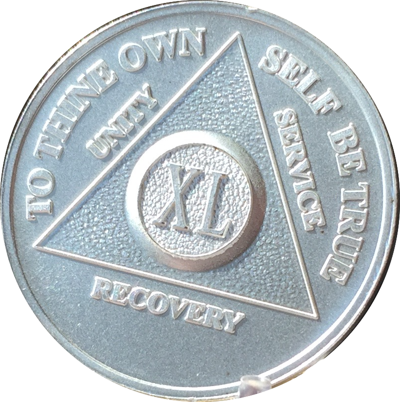 40 Year AA Medallion .999 Fine Silver Sobriety Chip