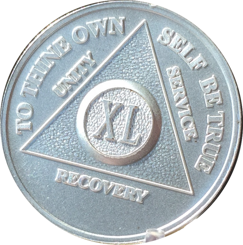 40 Year AA Medallion .999 Fine Silver Sobriety Chip