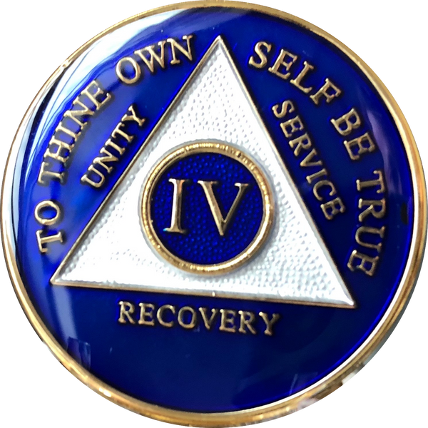 1 - 50 Year or 18 Month Blue Tri-Plate AA Medallion - RecoveryChip