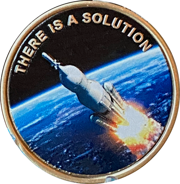 There is A Solution Color AA Rocketed Into A 4th Dimension Sobriety Chip