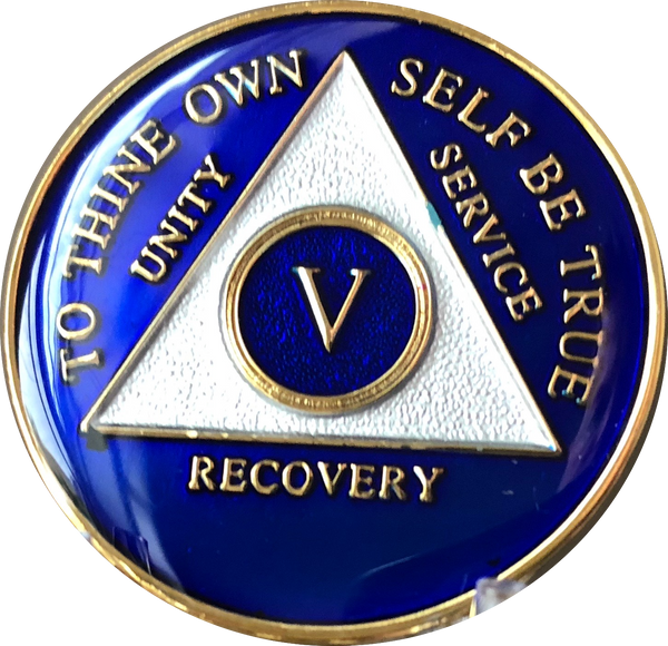 1 - 50 Year or 18 Month Blue Tri-Plate AA Medallion - RecoveryChip