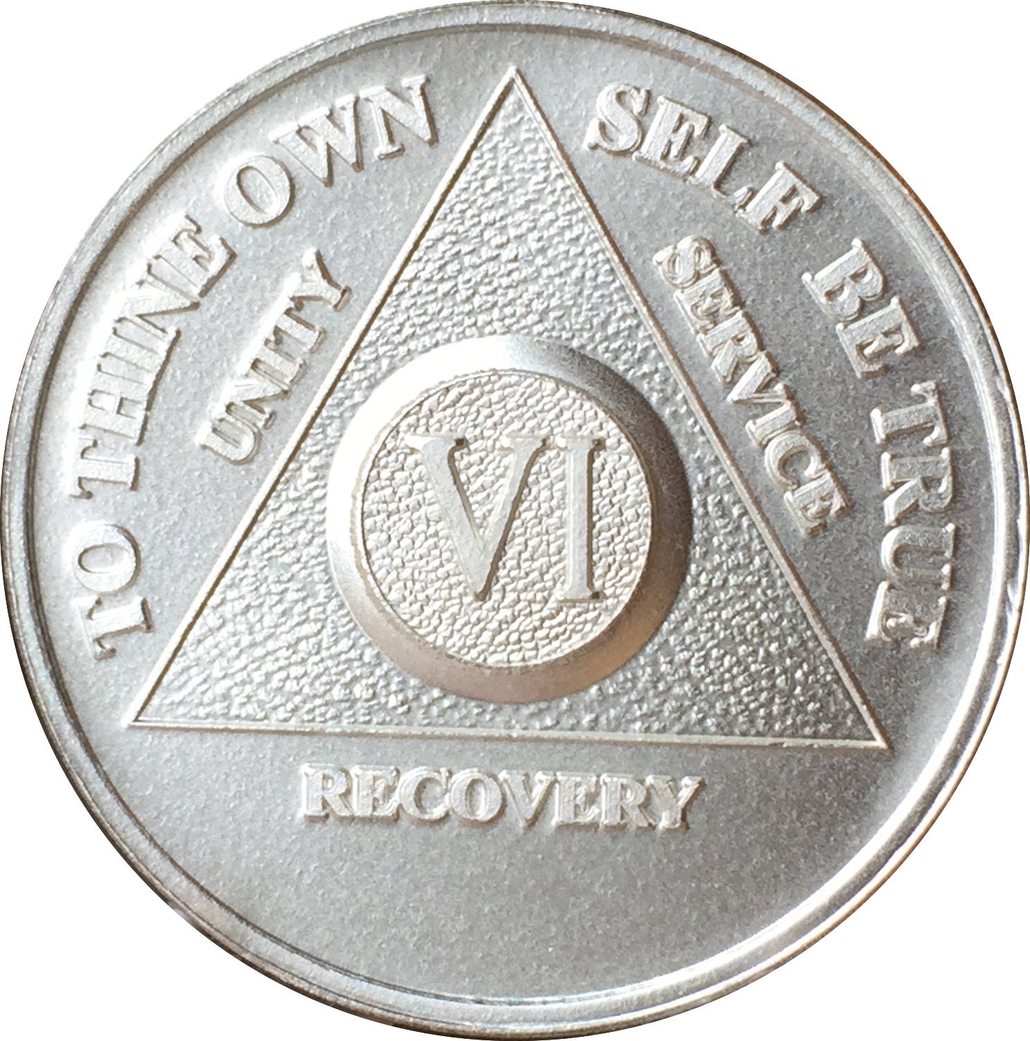 6 Year AA Medallion .999 Fine Silver Sobriety Chip