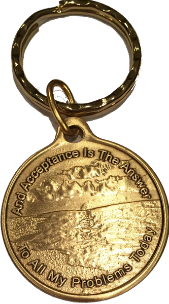 Acceptance Is The Answer Beach Sunrise Bronze AA Keychain 449 417 - RecoveryChip