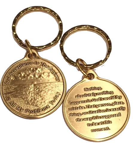 Acceptance Is The Answer Beach Sunrise Bronze AA Keychain 449 417 - RecoveryChip