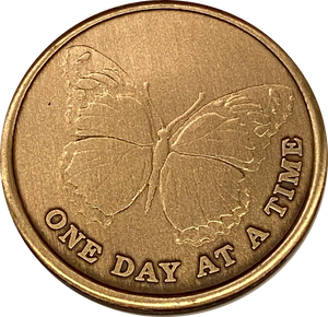 Butterfly One Day At A Time Medallion With Serenity Prayer