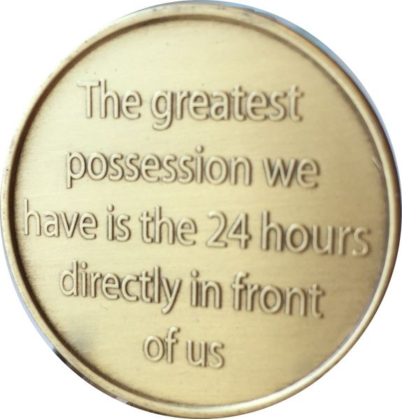 Camel One Day At A Time Greatest Possession 24 Hours Ahead Bronze Medallion Sobriety Chip - RecoveryChip