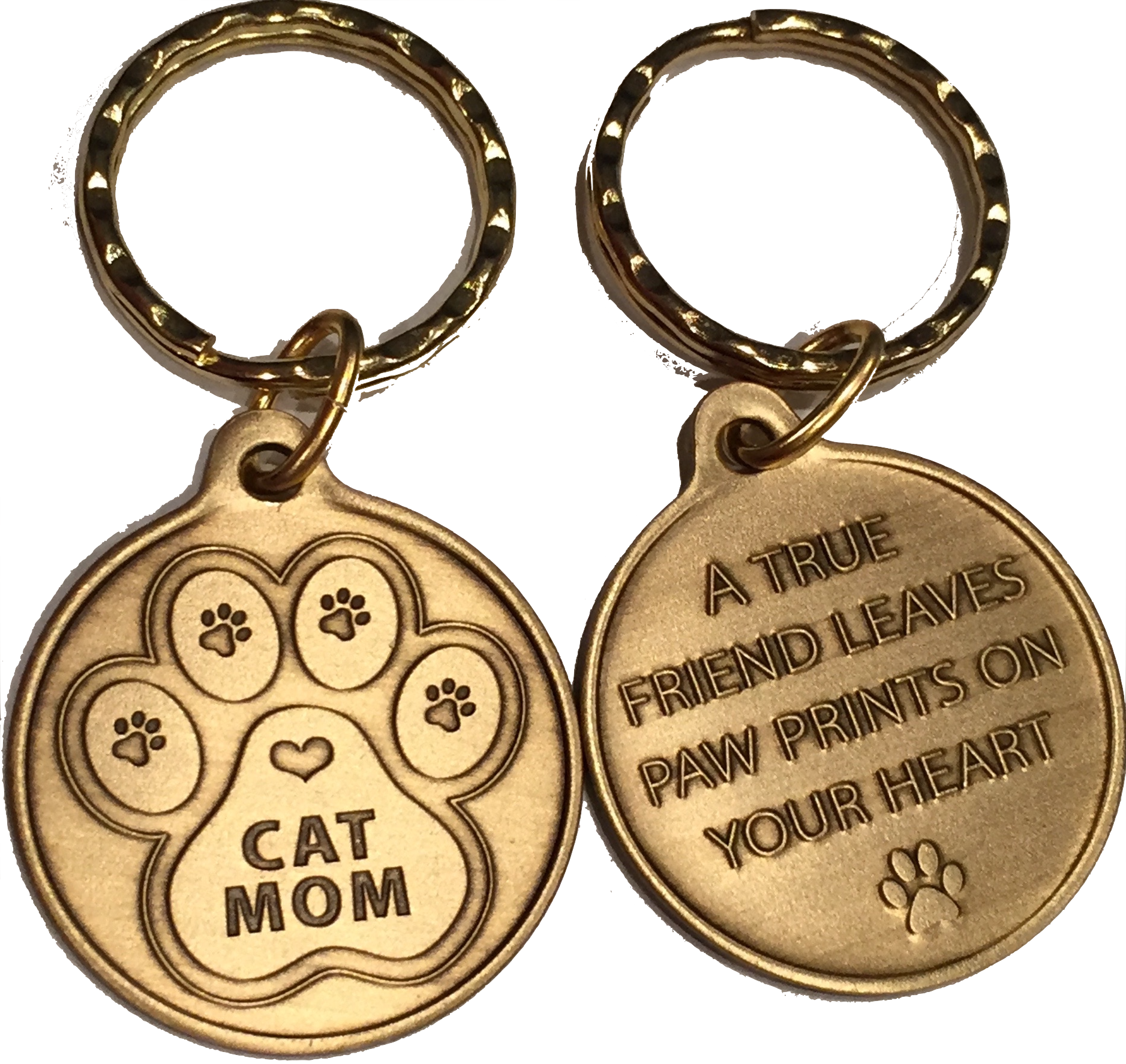 Cat Mom - A True Friend Pet Keychain RecoveryChip Design - RecoveryChip