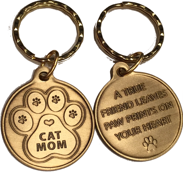 Cat Mom - A True Friend Pet Keychain RecoveryChip Design - RecoveryChip