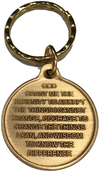 Change Is The Essence of Life Color Butterfly Bronze Serenity Prayer Keychain - RecoveryChip