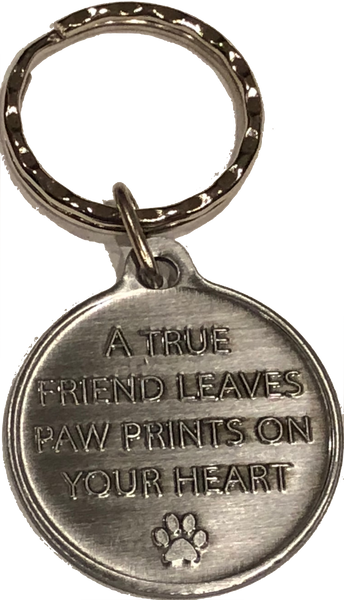 Crazy Cat Lady - A True Friend Dog Pet Keychain Pewter Color RecoveryChip Design - RecoveryChip