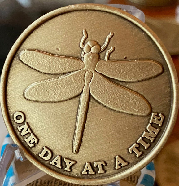 Dragonfly One Day At A Time Medallion With Serenity Prayer