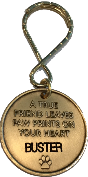 Engraved Name Pet Dog Always Remembered Forever Loved Memorial Keychain Coin - RecoveryChip