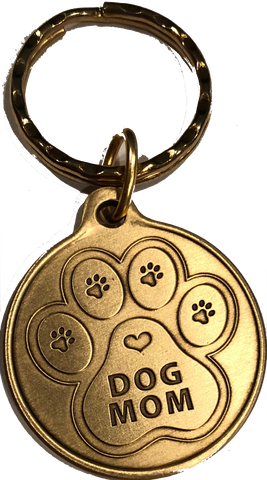 Engraved Dog Mom - A True Friend Dog Pet Keychain RecoveryChip Design - RecoveryChip