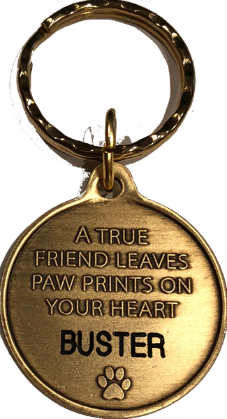 Engraved Personalized Dog Mom Bronze Keychain