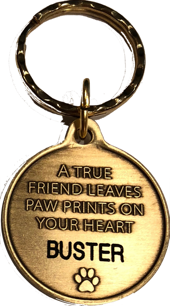 Engraved Personalized Dog Mom Bronze Keychain