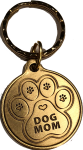 Engraved Personalized Dog Mom Bronze Keychain