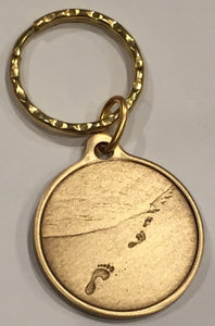 Foot Prints In The Sand Bronze It Was Then That I Carried You Keychain - RecoveryChip