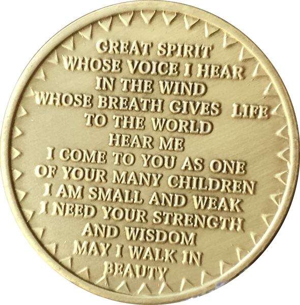 Healing Spirit of Recovery Medallion Native American Chip Coin AA Great Spirit Prayer Bronze - RecoveryChip