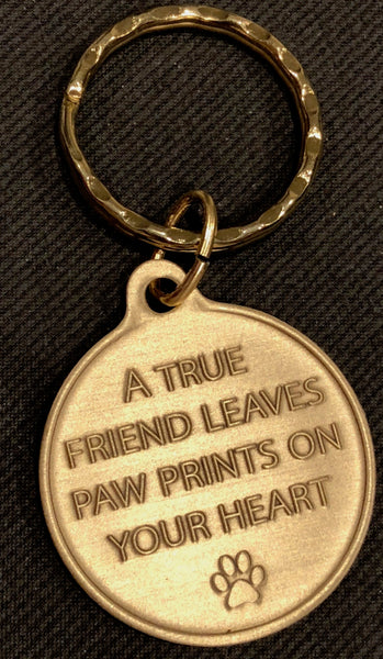 Always Remembered Forever Loved Pet Pawprint Keychain - RecoveryChip