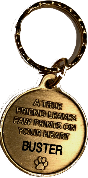 Engraved Personalized Dog Mom Bronze Keychain