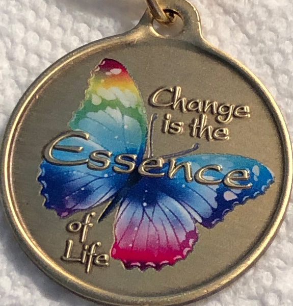 Change Is The Essence of Life Color Butterfly If Nothing Changed Keychain